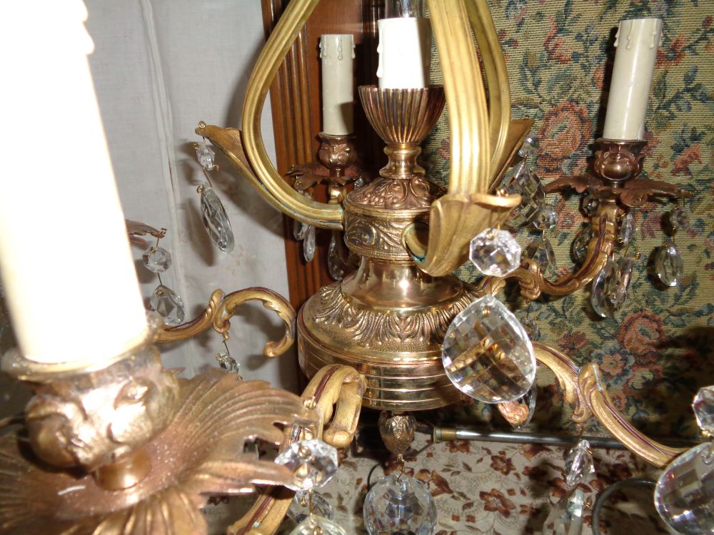 Lampadario anni 50 in bronzo