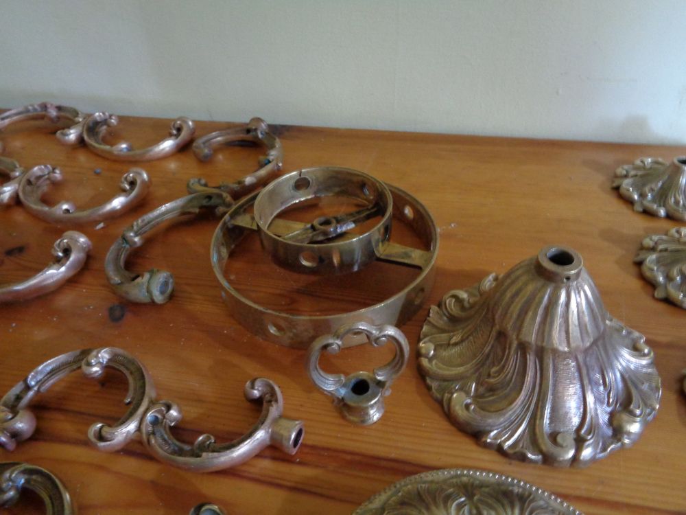 Lampadario a sospensione in ottone