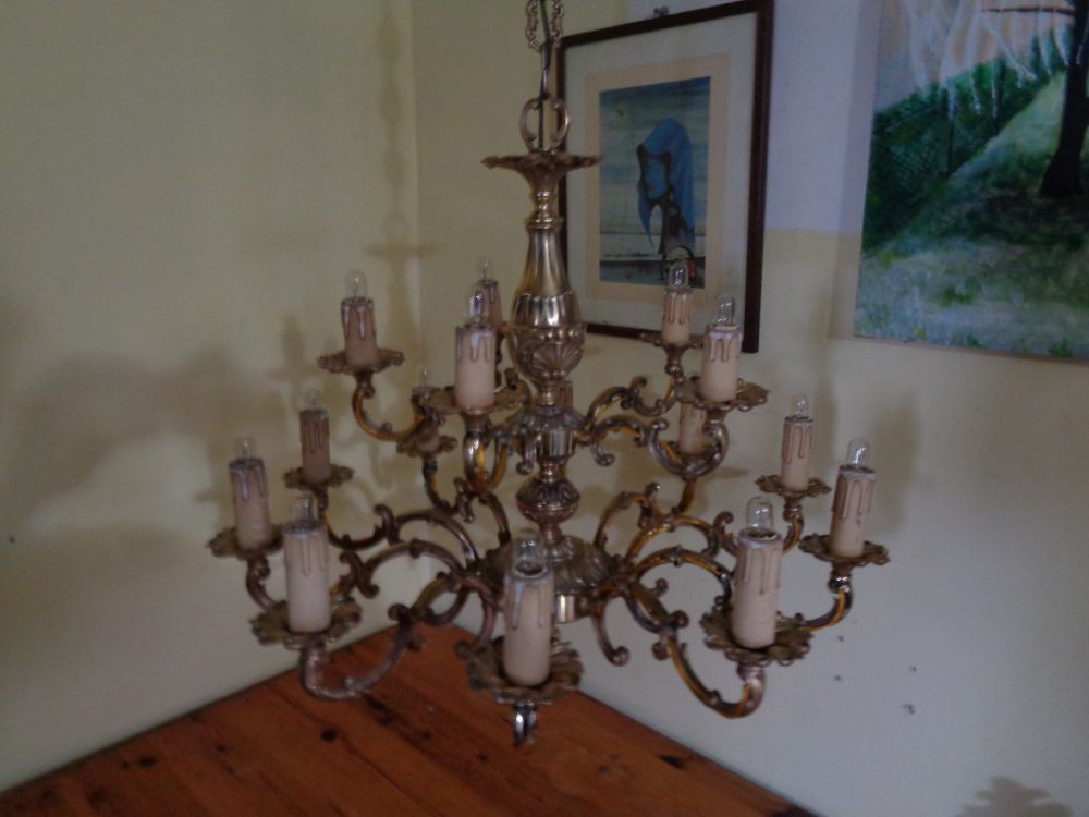 Lampadario a sospensione in ottone